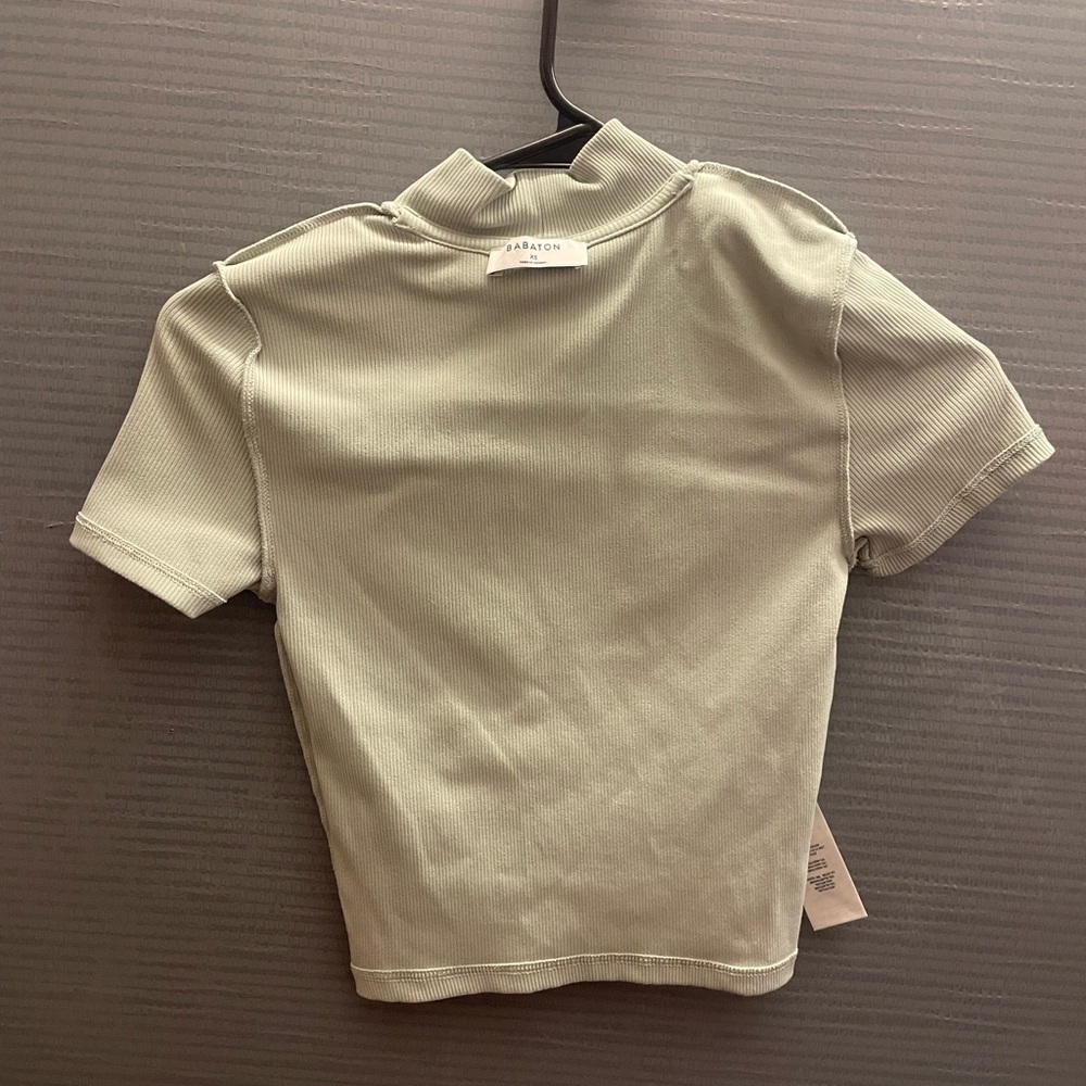 Babaton Cream Ribbed Crop Top - Picture 2 of 3